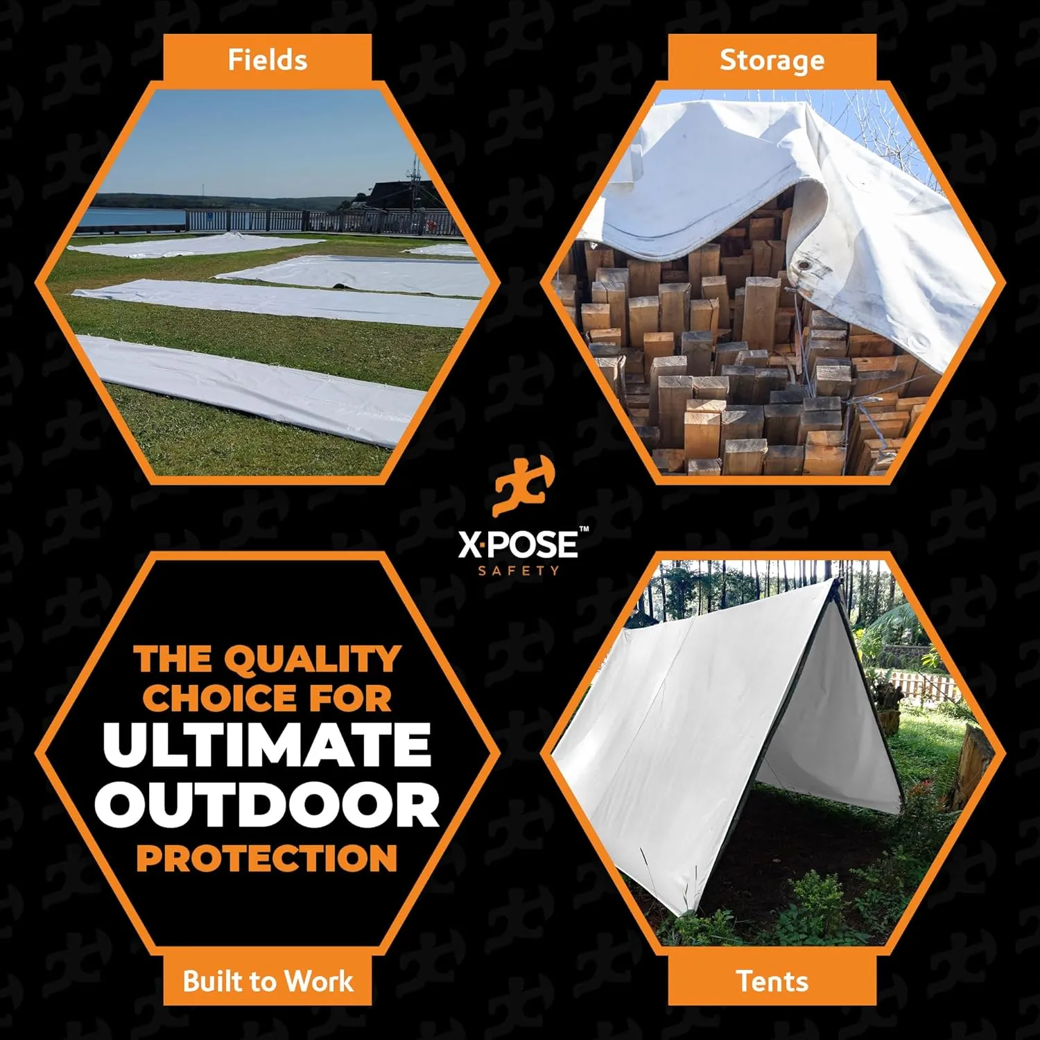 Heavy Duty White Poly Tarp 10' X 15' - Multipurpose Protective Cover - Durable, Waterproof, Weather Proof, Rip and Tear Resistant - Extra Thick 12 Mil Polyethylene - by Xpose Safety