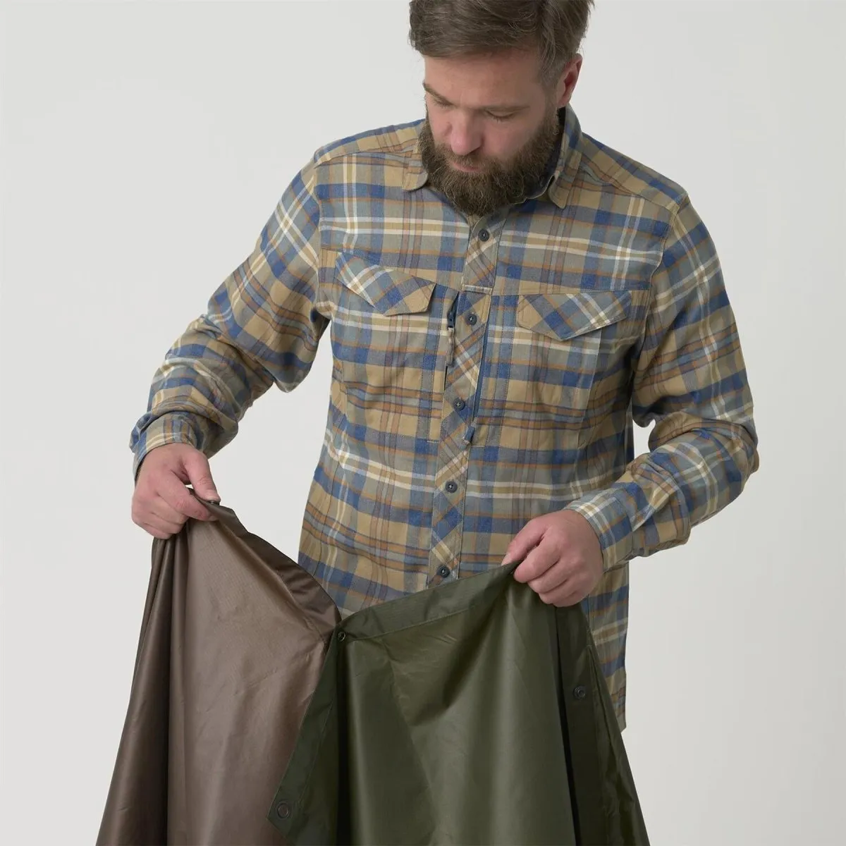 Helikon-Tex U.S. Army Model Poncho Waterproof Tactical Rain Gear Woodland Camo