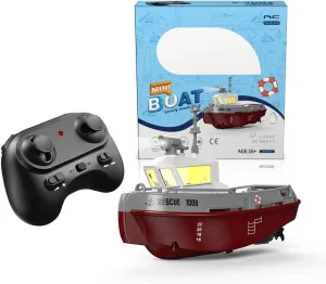 HERR RC Electric Waterproof Yacht Model with Lights Self Righting Boat for Pools & Lakes 1/144 Scale 2.4GHz Watercraft Toys for Kids(RTR Version/Brown)