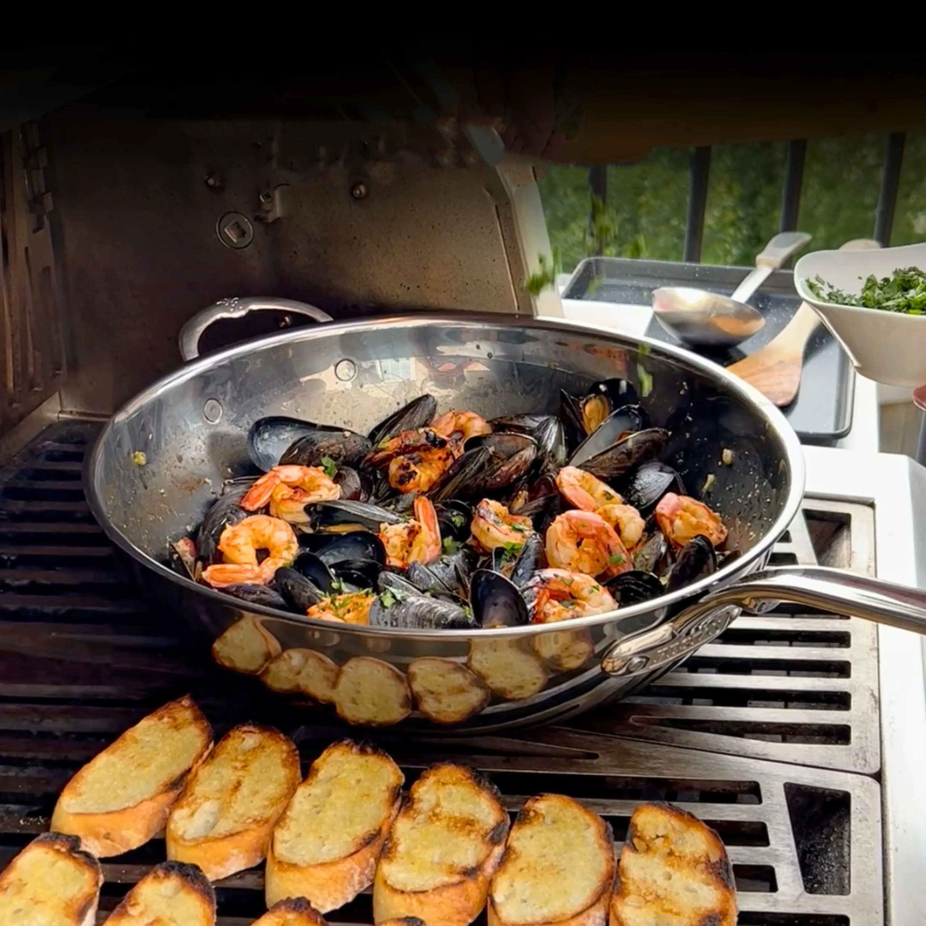 Hestan NanoBond 14" Titanium Stainless Steel Chef's Pan