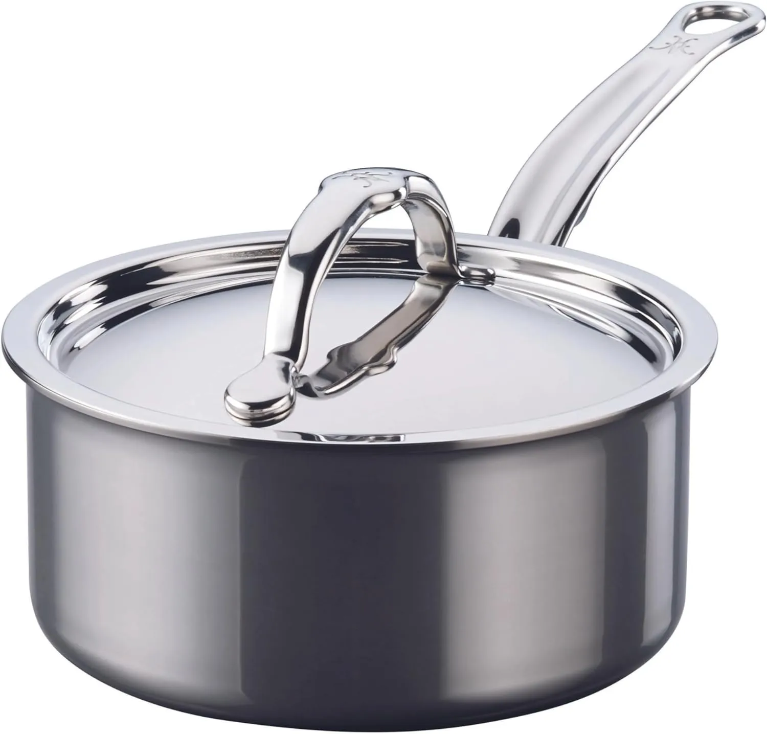 Hestan - NanoBond Collection - Titanium Stainless Steel 1.5-Quart Sauce Pan with Lid - Toxin, PFAS, & Chemical Free Clean Cookware, Induction Cooktop Compatible