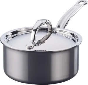 Hestan - NanoBond Collection - Titanium Stainless Steel 1.5-Quart Sauce Pan with Lid - Toxin, PFAS, & Chemical Free Clean Cookware, Induction Cooktop Compatible