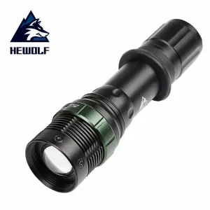 Hewolf Outdoor Flashlight Long Shot Handheld Flashlight Camping Torch Zoomable Flashlight Charger Work Light 18650 Battery