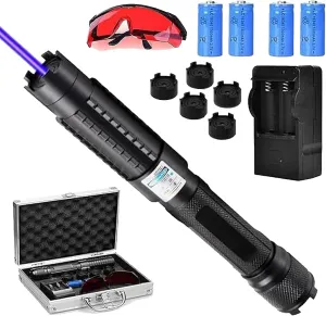 High Brightness, Long-Distance Blue Light Lighting Equipment, Variable Zoom, Rechargeable