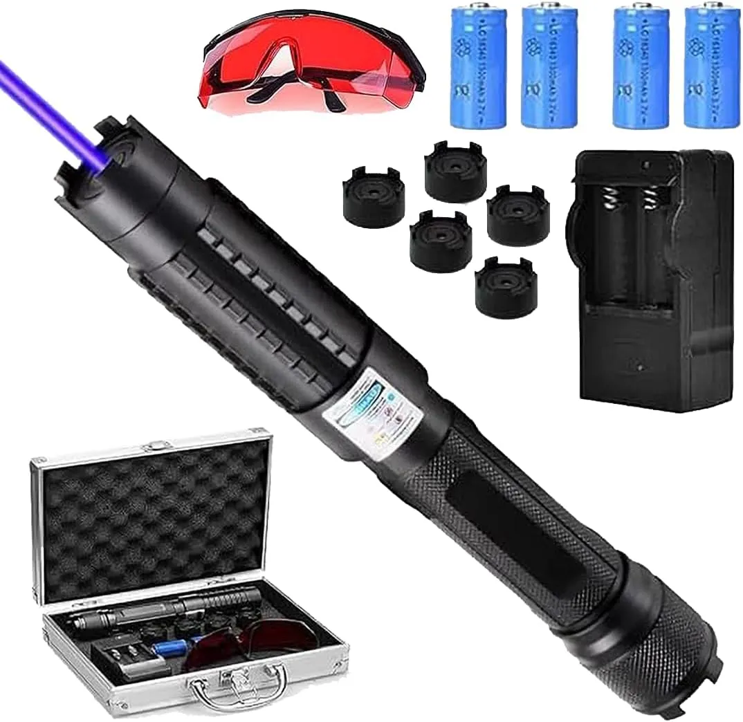 High Brightness, Long-Distance Blue Light Lighting Equipment, Variable Zoom, Rechargeable