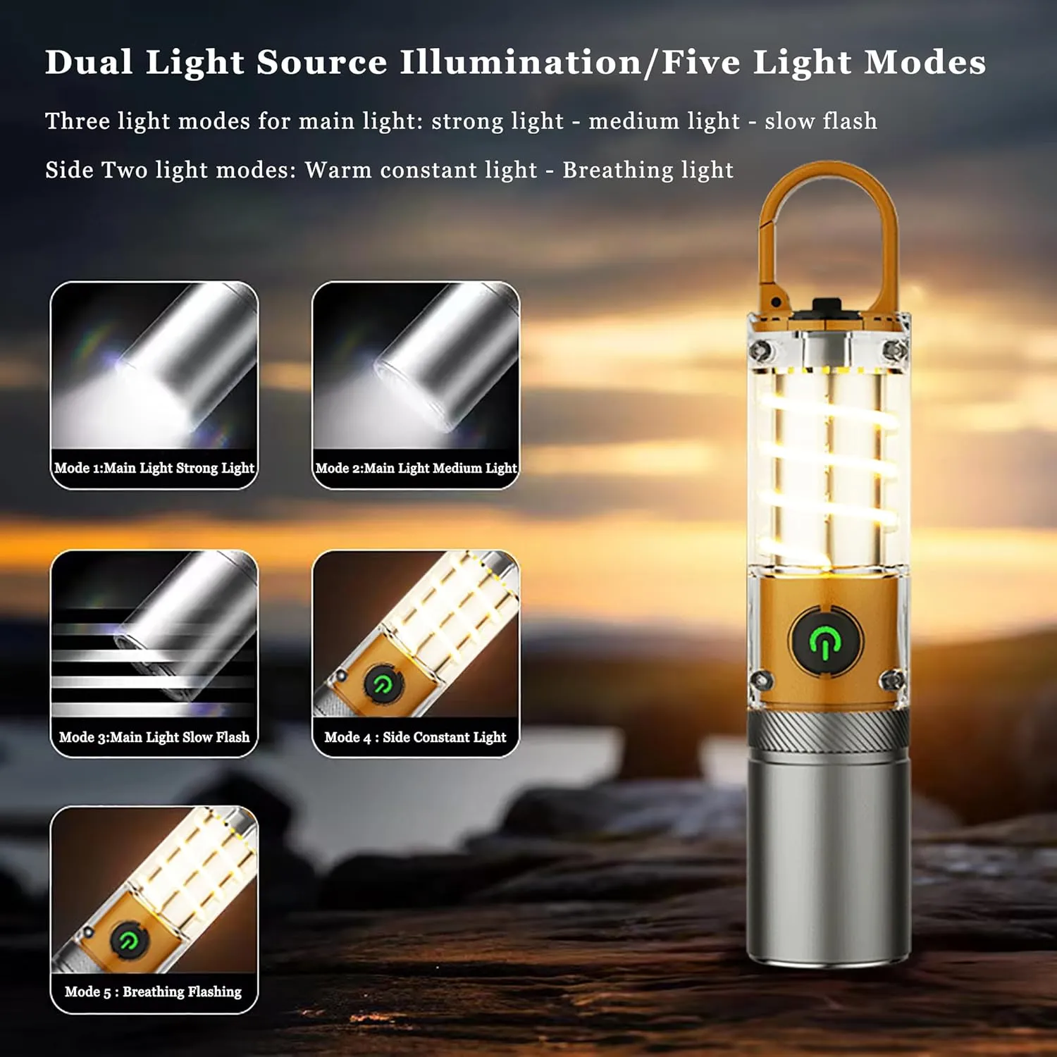 High Power Flashlights, 100000 High Lumen Rechargeable LED Flashlights, 6 Modes, Waterproof and Powerful Flashlights, Suitable for Family Camping and Hiking