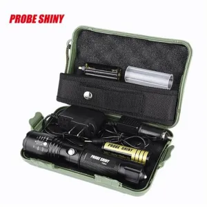 High Quality   X800 Zoomable XML T6 LED Tactical Flashlight 18650 Battery Charger Case