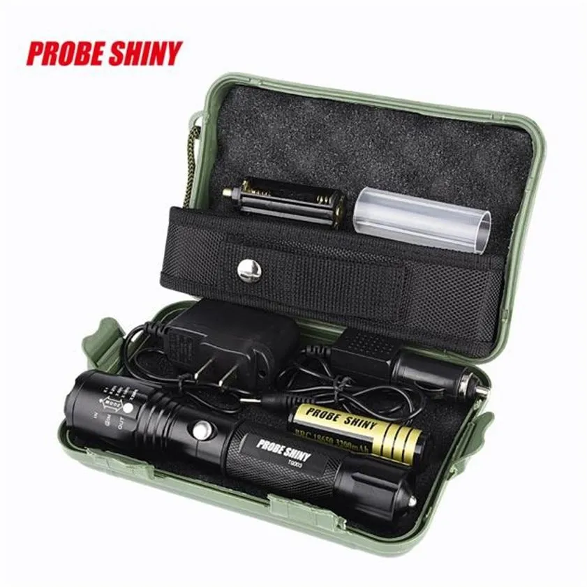 High Quality   X800 Zoomable XML T6 LED Tactical Flashlight 18650 Battery Charger Case