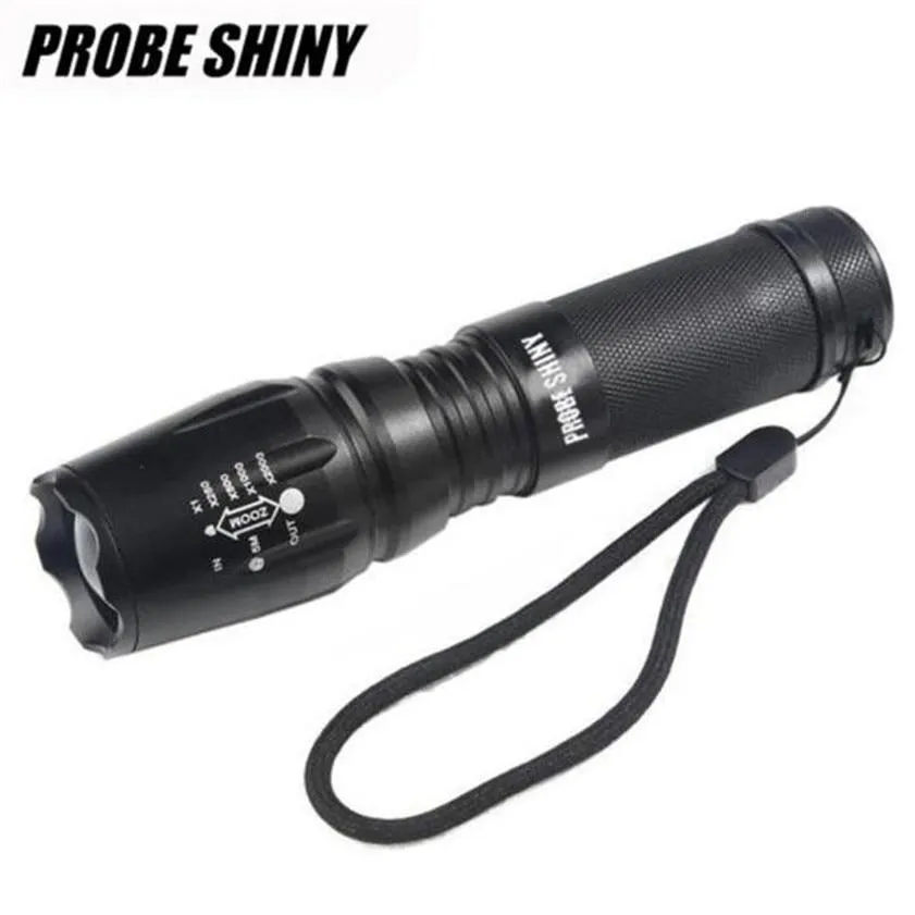 High Quality  X800 Zoomable XML T6 LED Tactical Police Flashlight 18650 Battery Charger Case