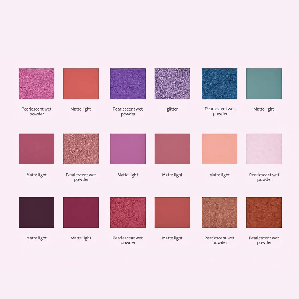 Highly Pigmented Eyeshadow Palette , 18 Colors Matte Shimmer Glitter Metallic Eyeshadow Palette Waterproof Blendable Long Lasting Natural Colors Make Up Eye Shadows Cosmetics Gift Kit-Great for Travel (NEBULA)