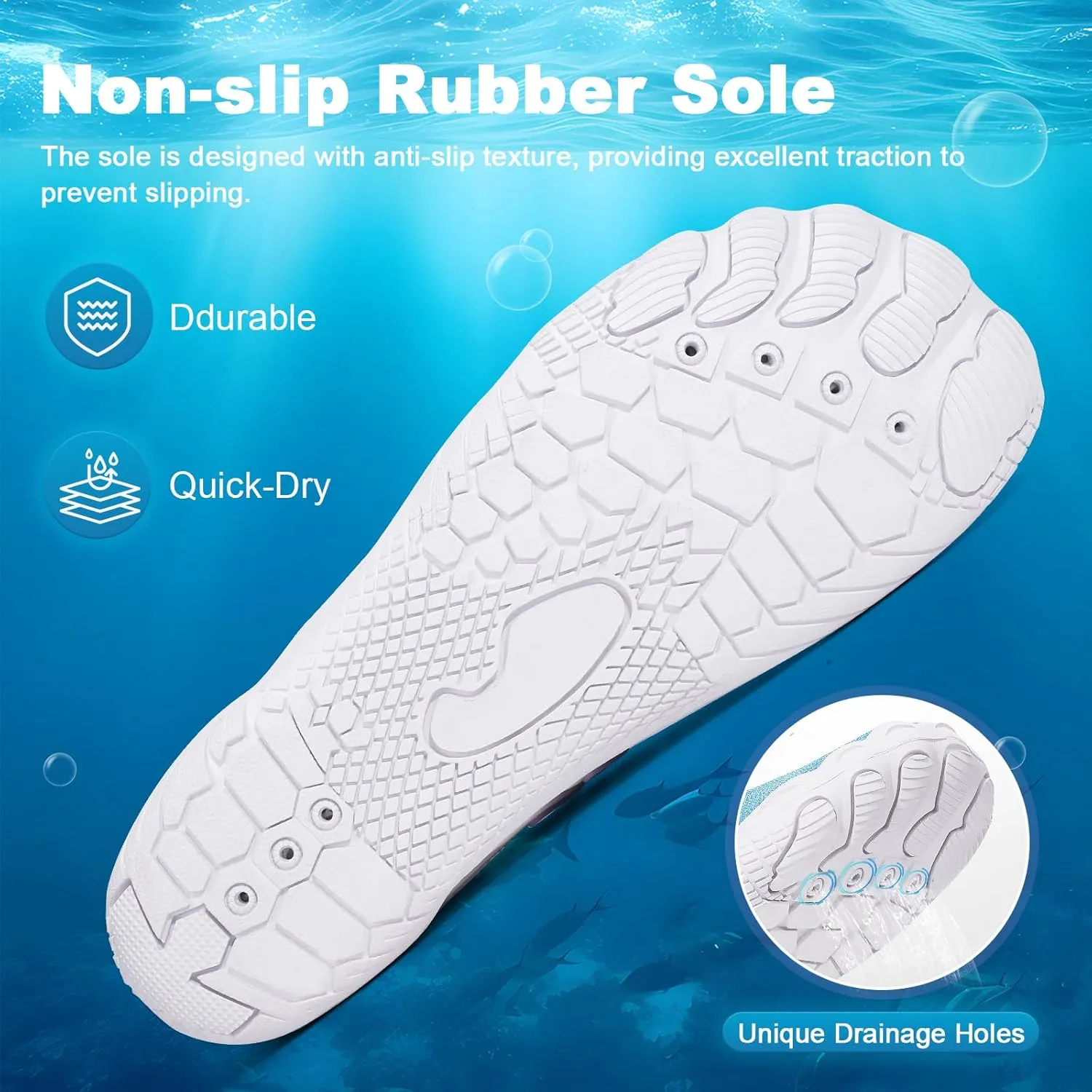 Hike Barefoot Water Shoes for Women Men, Quick-Dry Aqua Footwear Breathable Non-Slip Wide Toe Shoe for Beach Swim River Pool Lake Hiking Kayaking Surfing