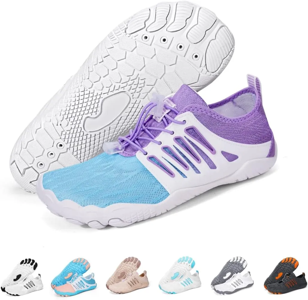 Hike Barefoot Water Shoes for Women Men, Quick-Dry Aqua Footwear Breathable Non-Slip Wide Toe Shoe for Beach Swim River Pool Lake Hiking Kayaking Surfing