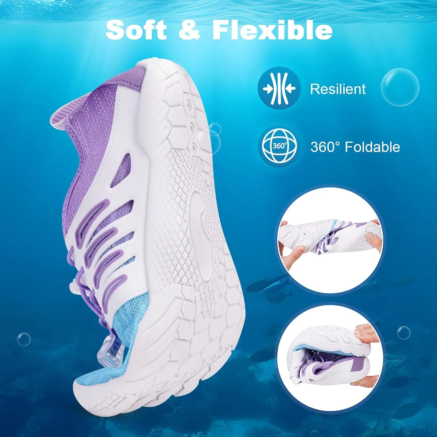 Hike Barefoot Water Shoes for Women Men, Quick-Dry Aqua Footwear Breathable Non-Slip Wide Toe Shoe for Beach Swim River Pool Lake Hiking Kayaking Surfing