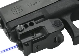 HiLight SS10B Blue Laser Sight Blue Beam for Pistols Handguns Low Profile Military Aircraft Grade Anodized Aluminum Body Powered by Micro USB Rechargeable Battery Class IIIA <5mW