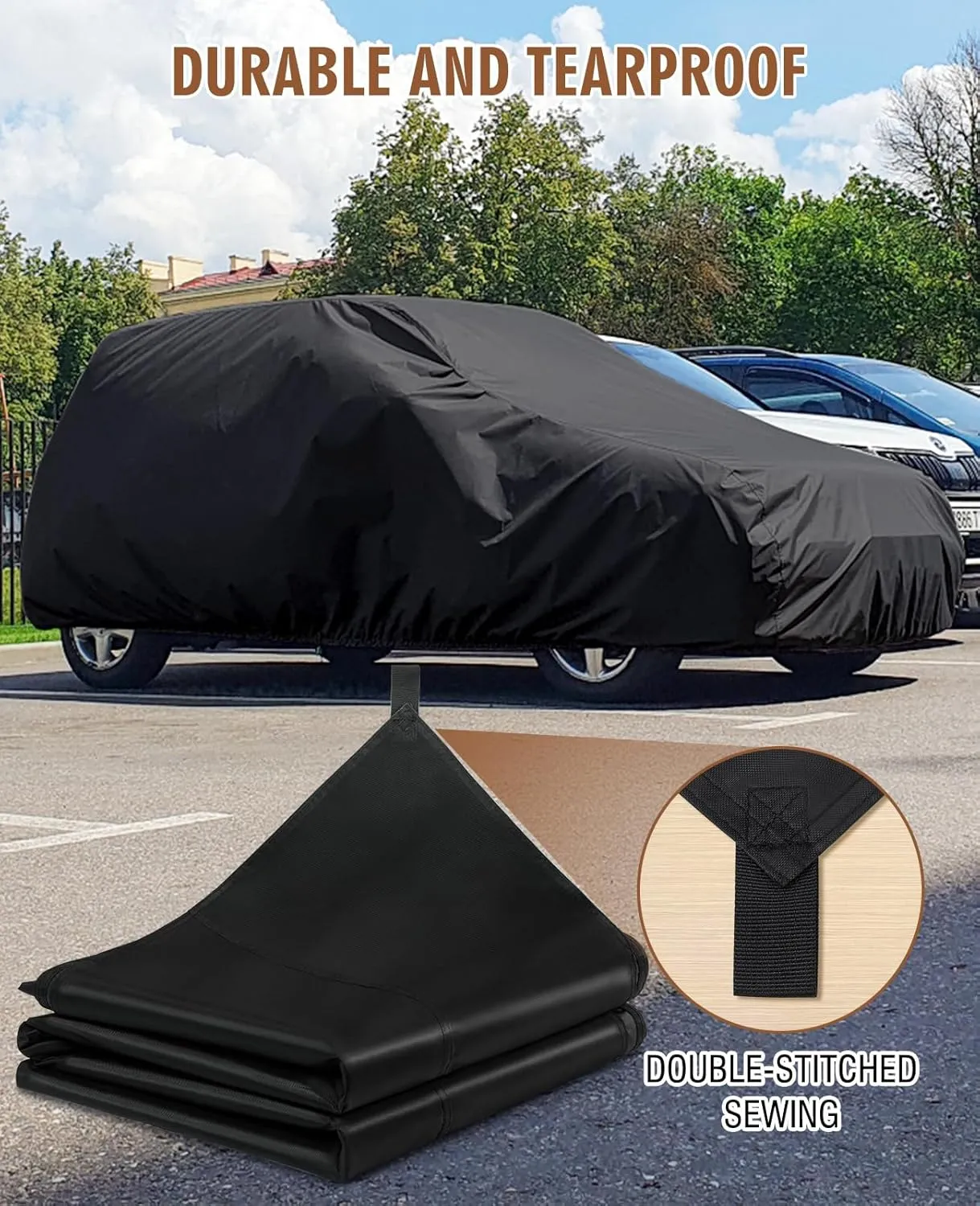 HIRALIY 20 Mil Heavy Duty Waterproof Tarp, 7x12ft Black Tarpaulin with Reinforced Webbing Loops, Multipurpose Oxford Canvas Tarp for Firewood, Roof, Camping, Pool