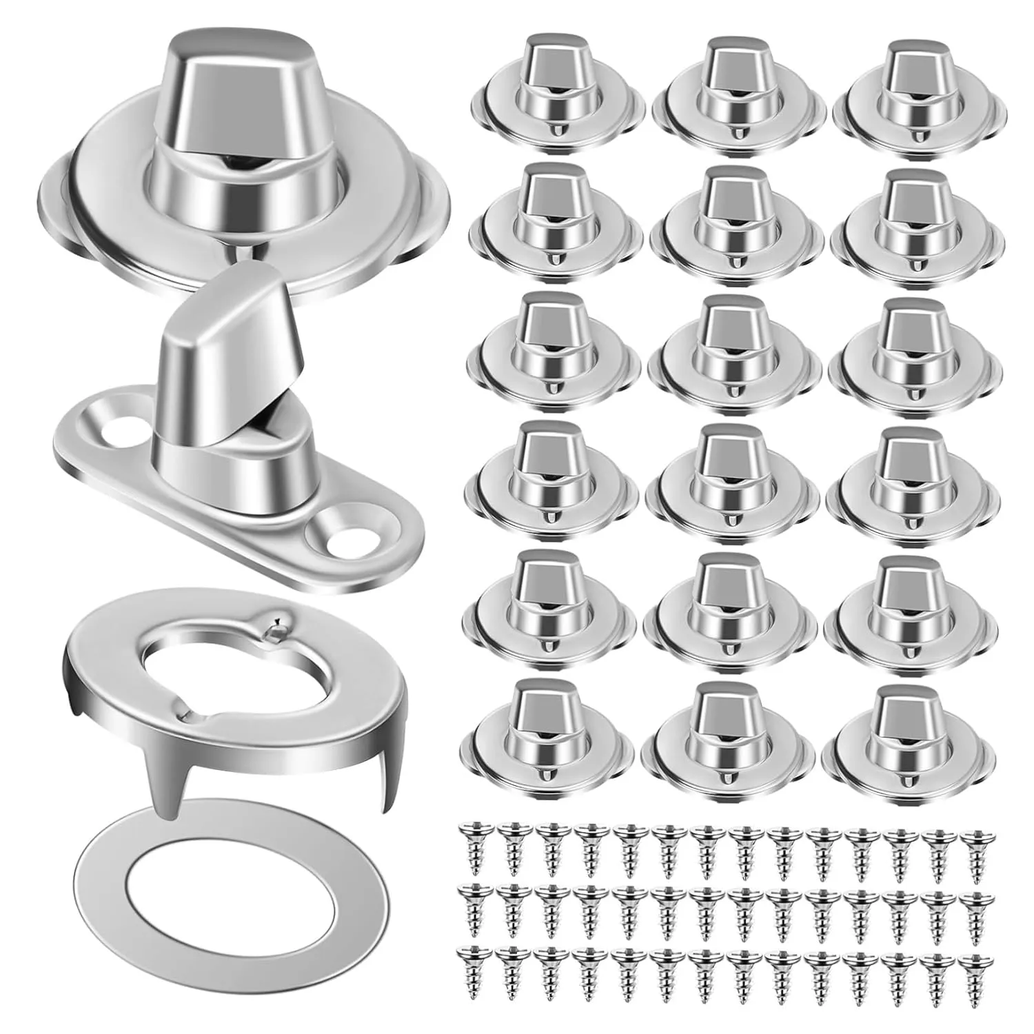 Homoyoyo Stainless Steel Tarp Fasteners Turn Button Screws Sturdy and Accurate Fit for Marine Rv and Machinery