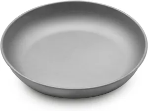HXBER Lightweight Titanium Plate Dinner Fruit Plate Pan Food Container for Outdoor Camping Hiking Backpacking Picnic BBQ