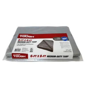 Hyper Tough Weather Resistant Medium Duty 6 x 8 ft Polyethylene Tarp