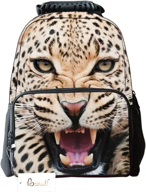 Ibeauti Unisex School Backpack, Large Capacity 3D Vivid Animal Face Print Backpack