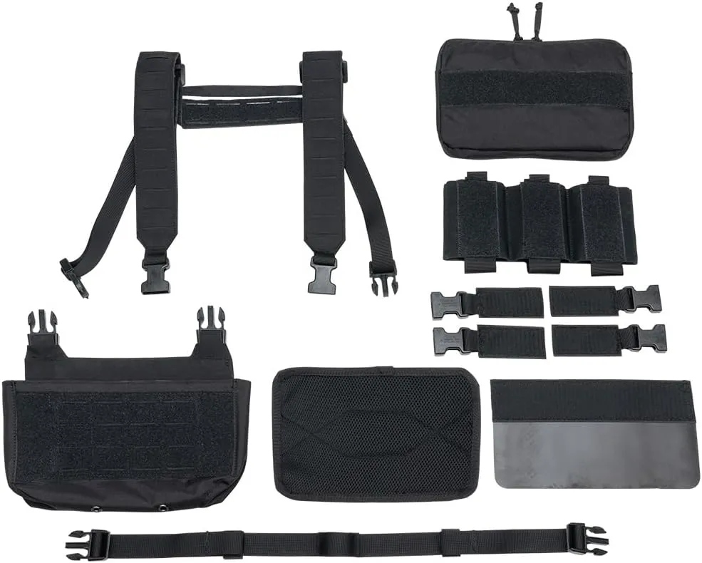 IDOGEAR Tactical Chest Bag with Insert 5.56/7.62 Mag Pouch Recon Kit Kangaroo Chest Bag Utility Laser-cut MOLLE Admin Pouch