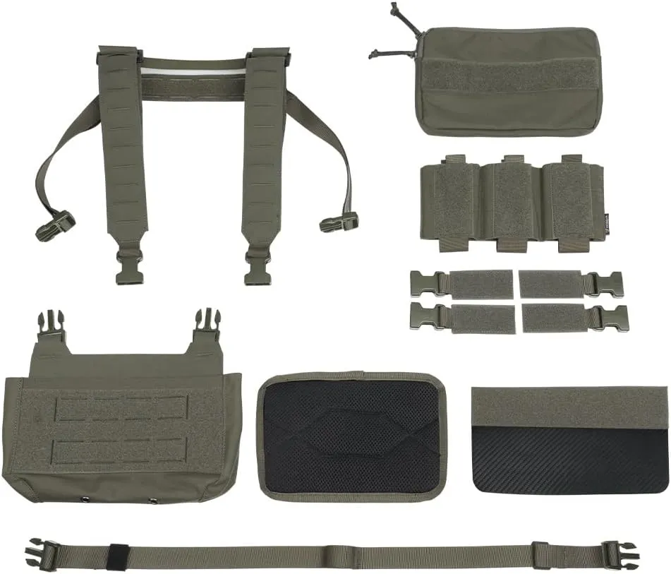 IDOGEAR Tactical Chest Bag with Insert 5.56/7.62 Mag Pouch Recon Kit Kangaroo Chest Bag Utility Laser-cut MOLLE Admin Pouch