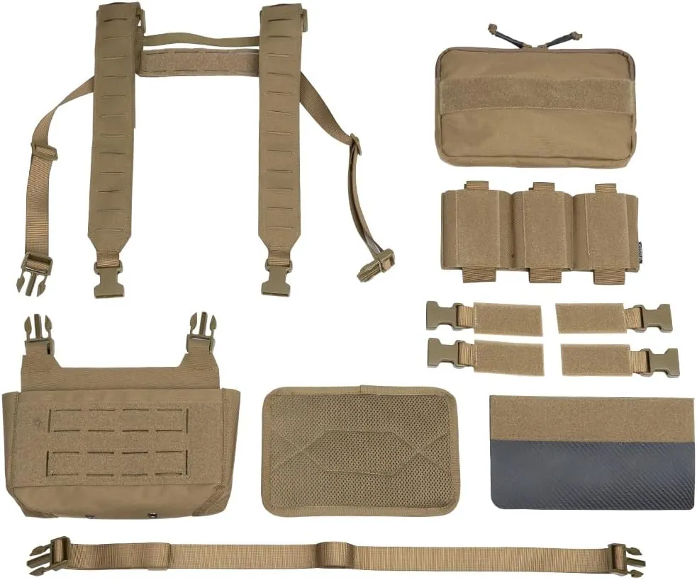 IDOGEAR Tactical Chest Bag with Insert 5.56/7.62 Mag Pouch Recon Kit Kangaroo Chest Bag Utility Laser-cut MOLLE Admin Pouch