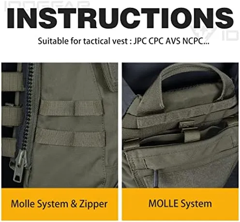 IDOGEAR Tactical Zip-on Panel Pouch Military Backpack Vest Accessory Bag for CPC AVS JPC2.0