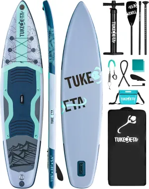 Inflatable Stand Up Paddle Board with Full Accessories Kit, 11' x 33" SUP Paddle Board for Adults and Youth of All Skill Levels, 430lbs Capacity Non-Slip EVA Deck, Lightweight & Portable