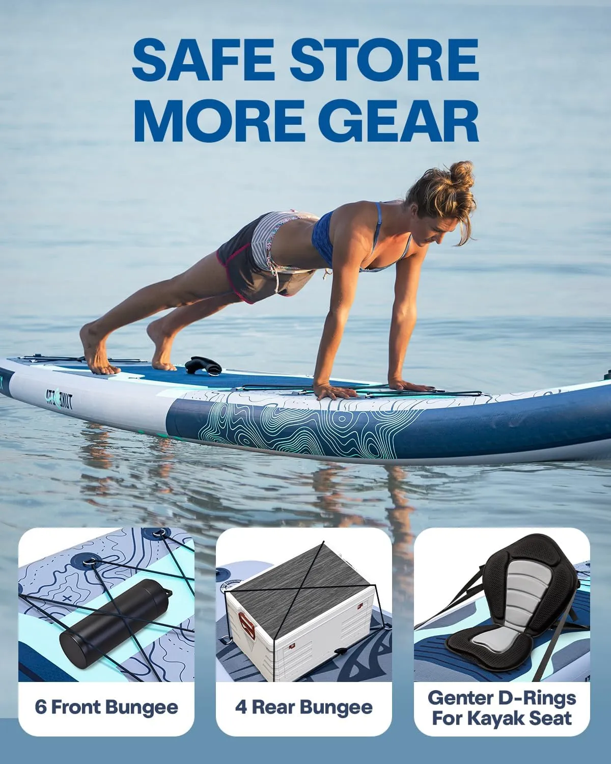 Inflatable Stand Up Paddle Board with Full Accessories Kit, 11' x 33" SUP Paddle Board for Adults and Youth of All Skill Levels, 430lbs Capacity Non-Slip EVA Deck, Lightweight & Portable