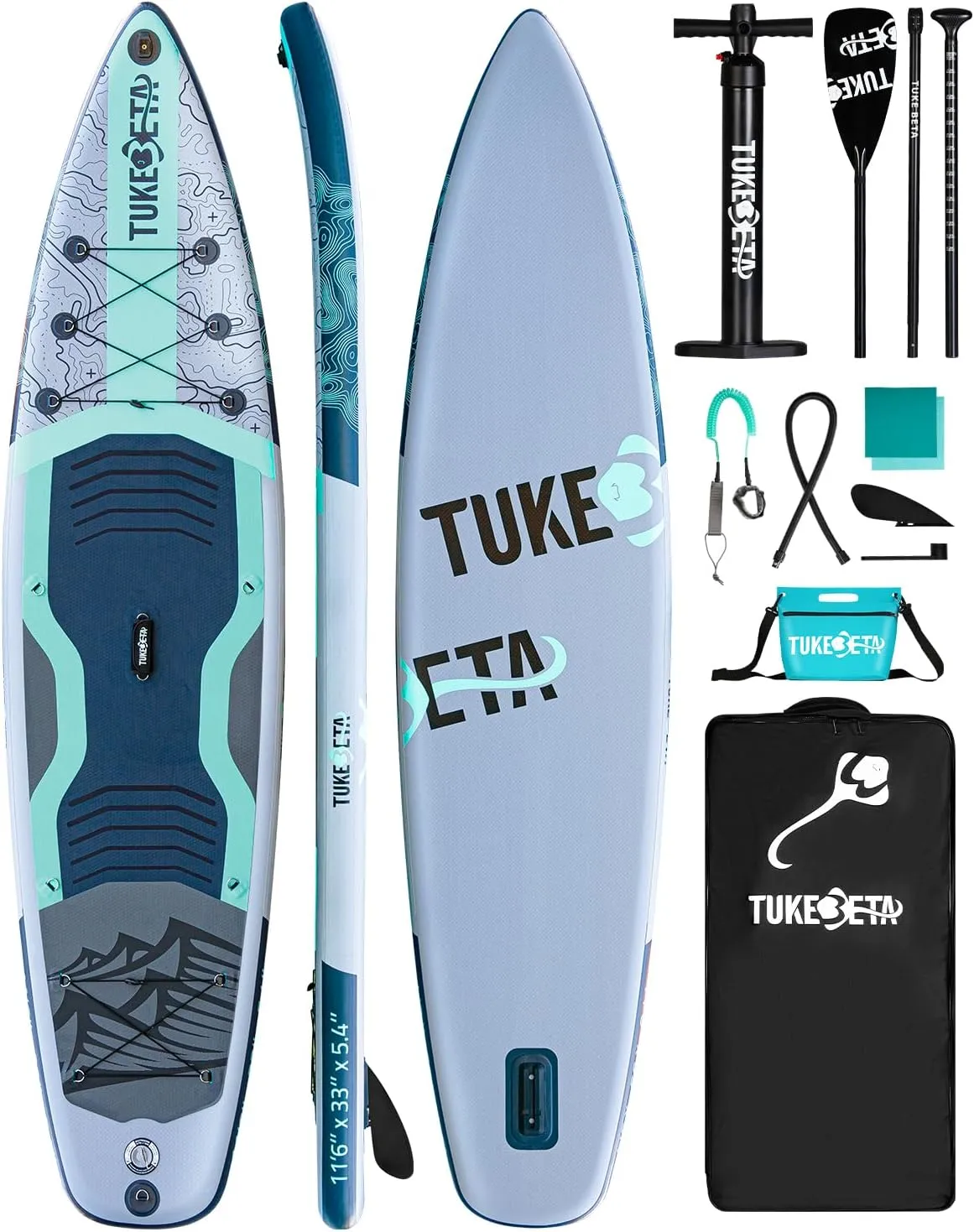 Inflatable Stand Up Paddle Board with Full Accessories Kit, 11' x 33" SUP Paddle Board for Adults and Youth of All Skill Levels, 430lbs Capacity Non-Slip EVA Deck, Lightweight & Portable