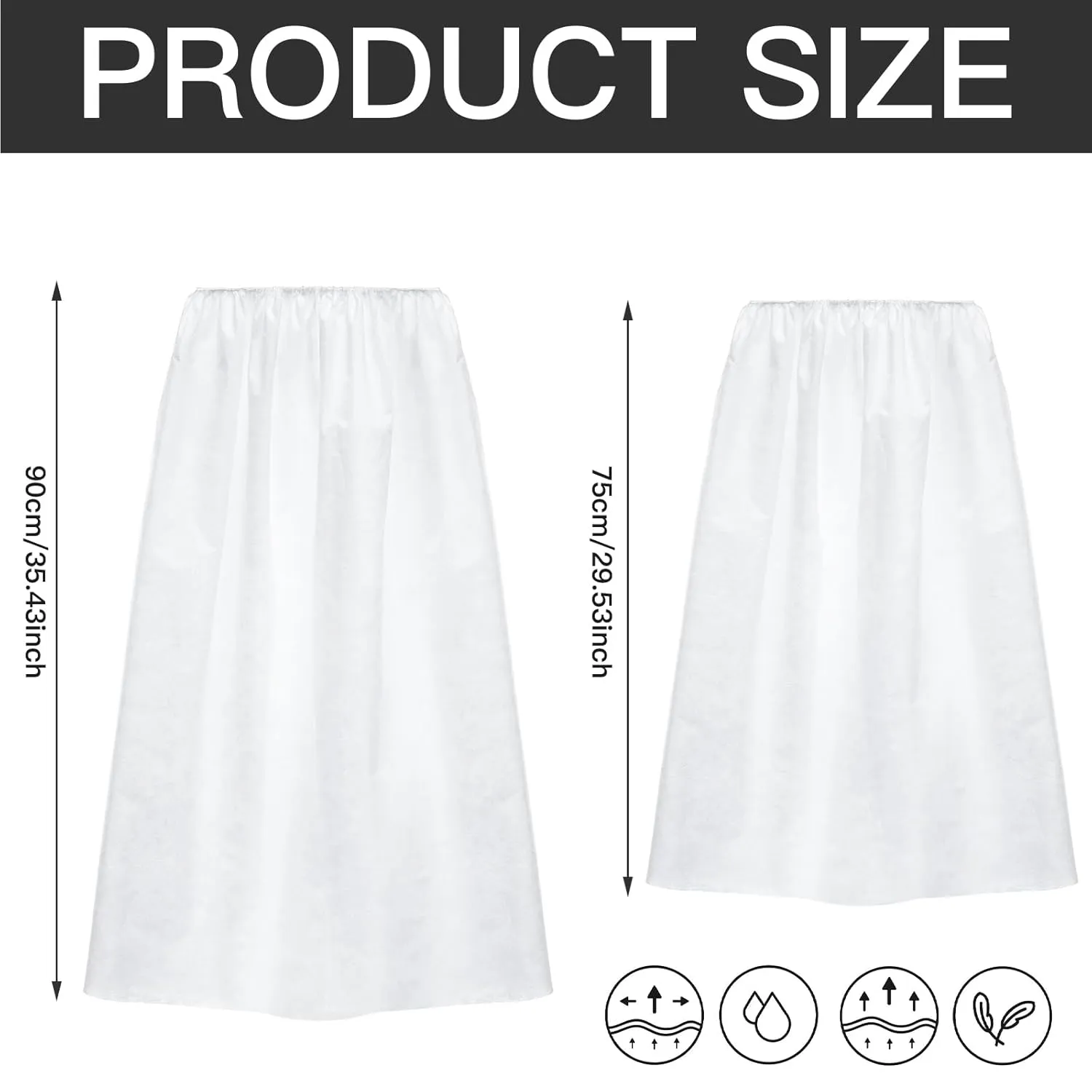 Janmercy 16 Pcs Disposable Spa Wraps for Women with Adjustable Closure Non Woven Towel Sweat Steaming Salon Bathrobe(White)