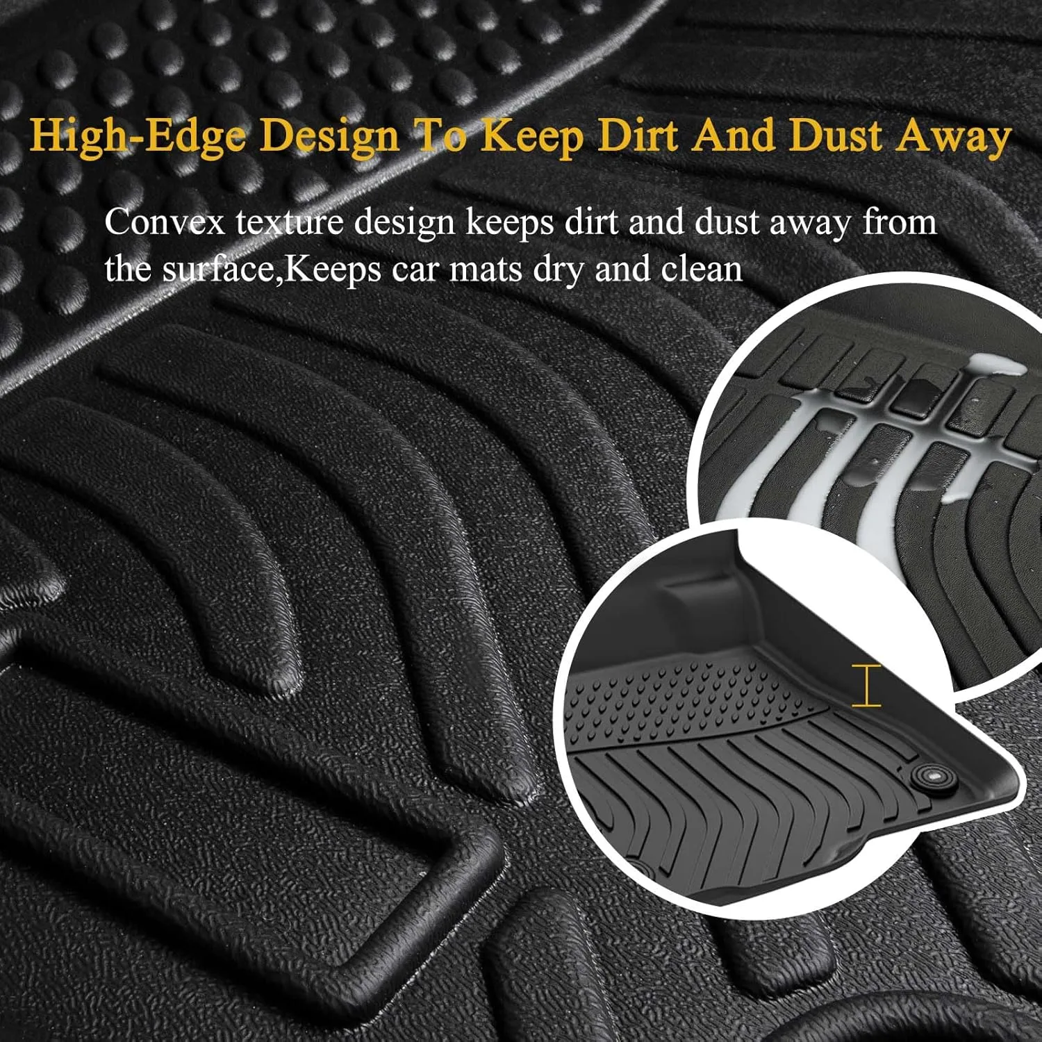 Jenofa-Floor Mats & Cargo Liner for Mazda CX-5 2017-2022 All Weather Car Mats Set Custom Fit CX5 Full Set Non-Slip Waterproof Durable Floor Liners for 2021 Mazda CX5 Accessories Black