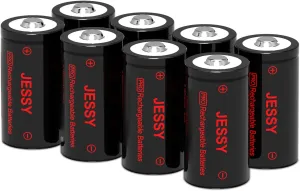 JESSY 8 Pack CR123A Lithium Batteries, 3.7V Rechargeable Batteries for Arlo Wireless Cameras VMC3030 VMK3200 VMS3330 3430 3530 and Flashlight Polaroid Microphone