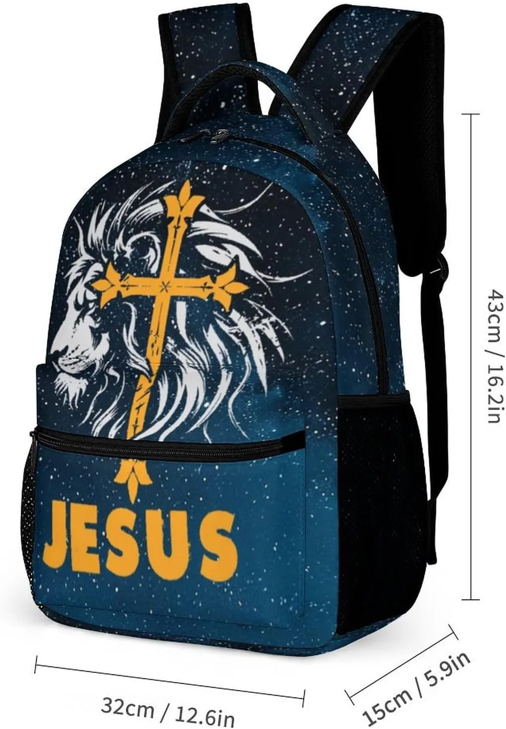 Jesus Catholic Backpack for Kids Girls Boys School, 16 Inches Divine Mercy Theme Bookbag, Adjustable, Lightweight, Large Capacity, Colorful Religious Christian Backpack
