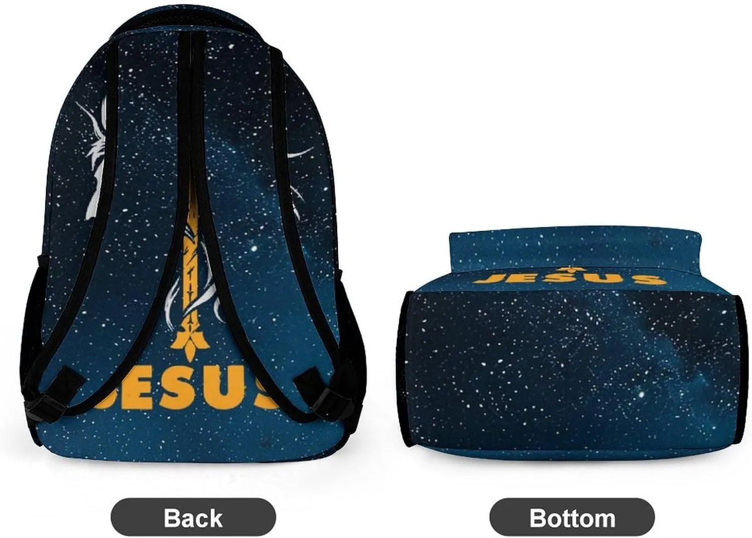 Jesus Catholic Backpack for Kids Girls Boys School, 16 Inches Divine Mercy Theme Bookbag, Adjustable, Lightweight, Large Capacity, Colorful Religious Christian Backpack