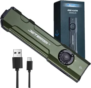 JETBeam E26 Pocket Flashlight,1800 Lumens USB C Rechargeable Flashlight,with Green Beam and 365nm Black Light UV Flashlight Combo,Triple Light Sources Perfect for Checking,Working,Home