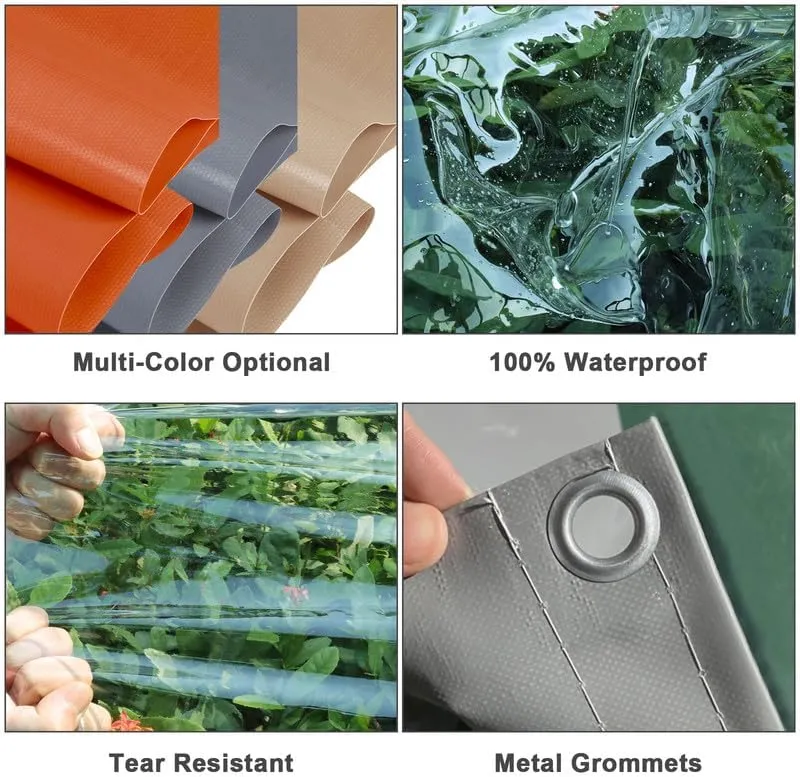 JIAN YA NA Clear Vinyl Curtains for Patio Enclosure, Heavy Duty Waterproof Anti-UV and Tear-Resistant Tarpaulin with Grommets, Weatherproof Panels for Porch, Pergola, Gazebo, Balcony, Outdoor