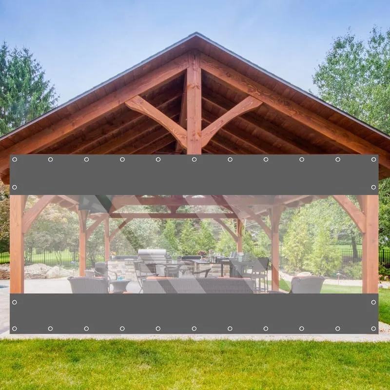JIAN YA NA Clear Vinyl Curtains for Patio Enclosure, Heavy Duty Waterproof Anti-UV and Tear-Resistant Tarpaulin with Grommets, Weatherproof Panels for Porch, Pergola, Gazebo, Balcony, Outdoor