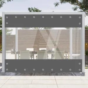 JIAN YA NA Clear Vinyl Curtains for Patio Enclosure, Heavy Duty Waterproof Anti-UV and Tear-Resistant Tarpaulin with Grommets, Weatherproof Panels for Porch, Pergola, Gazebo, Balcony, Outdoor