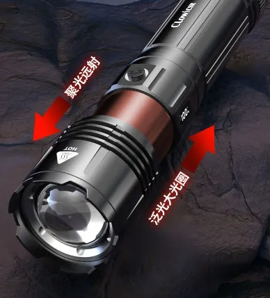 Jumbo XHP120 White Laser 100000 Lumens Alloy Flashlight With 3pcs 15000mah 18650 Rechargeable Batteries Endurance 12-24 Hours Long Range 5km Waterproof