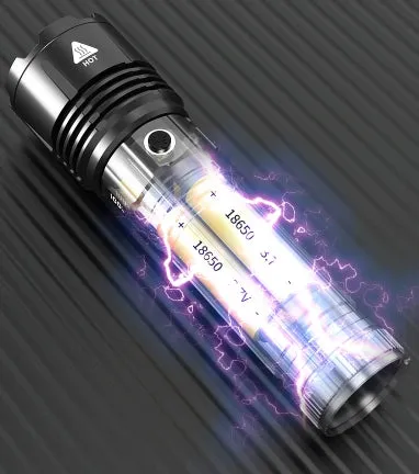 Jumbo XHP120 White Laser 100000 Lumens Alloy Flashlight With 3pcs 15000mah 18650 Rechargeable Batteries Endurance 12-24 Hours Long Range 5km Waterproof