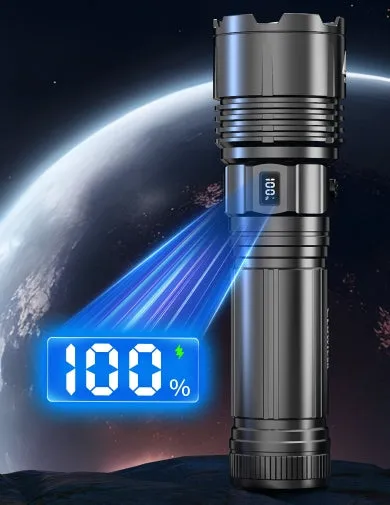 Jumbo XHP120 White Laser 100000 Lumens Alloy Flashlight With 3pcs 15000mah 18650 Rechargeable Batteries Endurance 12-24 Hours Long Range 5km Waterproof
