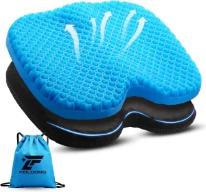 Kayak Seat Cushion with Storage Bag, Anti Slip Gel Waterproof Thick Kayak Seat Pad Enhanced Boat Canoe Seat Cushion, Sit in Kayak, Office Chair, Car, Kayak Accessories Fishing Cushion, Blue