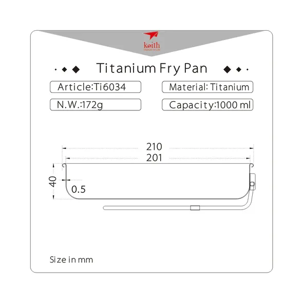 Keith Titanium Fry Pan 1000ml