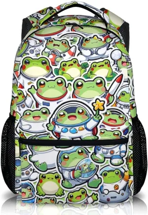 Kids Backpack, Cute Frog Bookbag for Preschool Elementary Kindergarten, Kids Back to School Gift, Boys Girls Schoolbag for School Travel Hiking