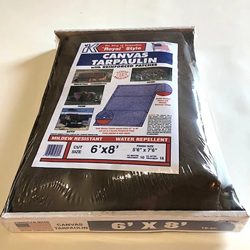King Tarpaulin 6 ft. W X 8 ft. L Heavy Duty Canvas Tarpaulin Brown