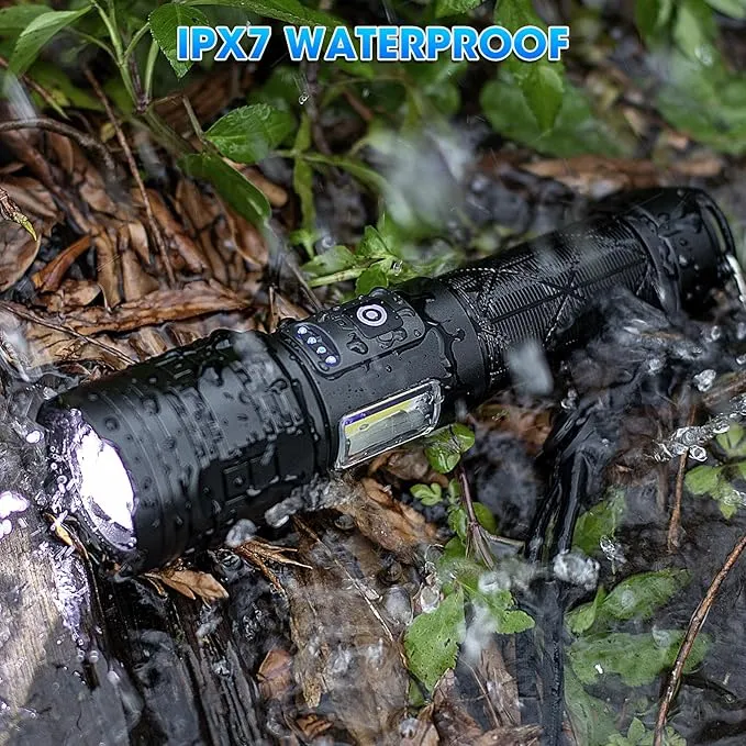 KINGCAESAR Rechargeable Flashlights High Lumens, 990000 Lumens Super Bright Flashlight, 7 Modes LED Flashlight, IPX7 Waterproof, Powerful Flash Light for Home, Camping