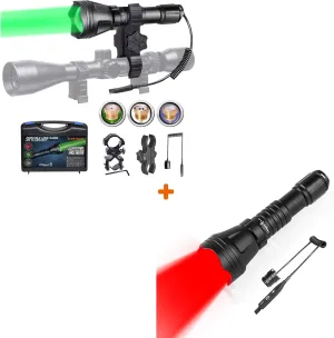 KL52Plus Zoomable Hunting Light with Red Green White IR850 Interchangeable Modules KL52 Red Coyote Light with Stepless Dimming Pressure Switch