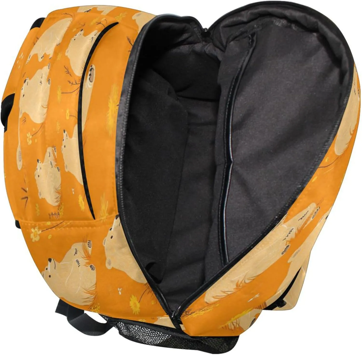 KLL Fun Backpack for Men and Women Fashion Laptop Bookbag with Chest Strap Gift Men & Women Beauty Bears Orange