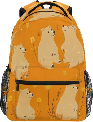 KLL Fun Backpack for Men and Women Fashion Laptop Bookbag with Chest Strap Gift Men & Women Beauty Bears Orange